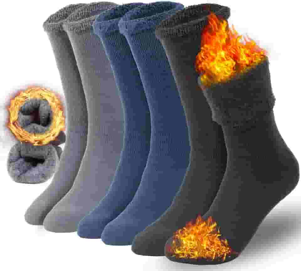 Meias térmicas masculinas térmicas de inverno com isolamento térmico 3/6 pares para atividades ao ar livre em clima frio