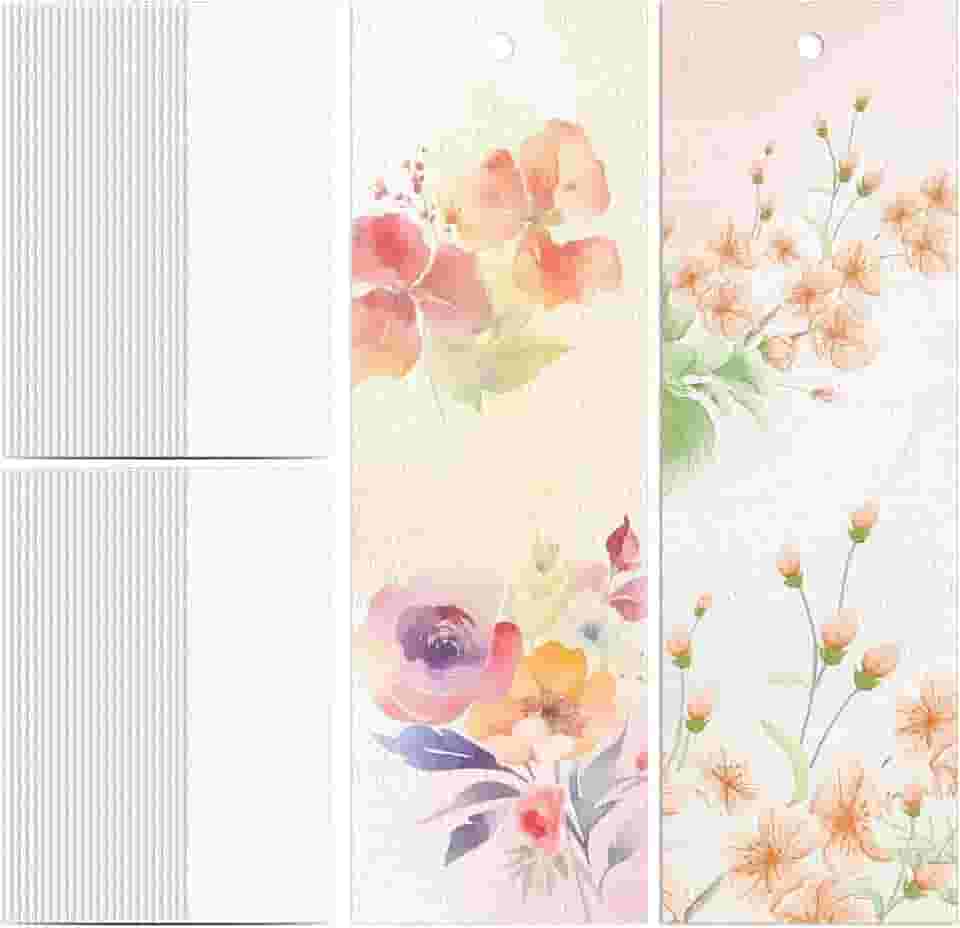 60 marcadores de página em aquarela, 63,5 kg/300 GSM, cartões de papel aquarela para pintura, projetos faça-você-mesmo (4,8 x 15 cm)