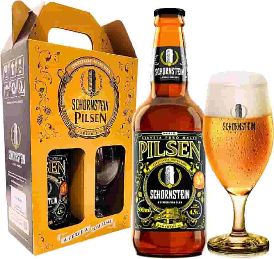 Kit de Cerveja Artesanal para Presente - Schornstein 1 Garrafas 500 ml + Taça 350 ml