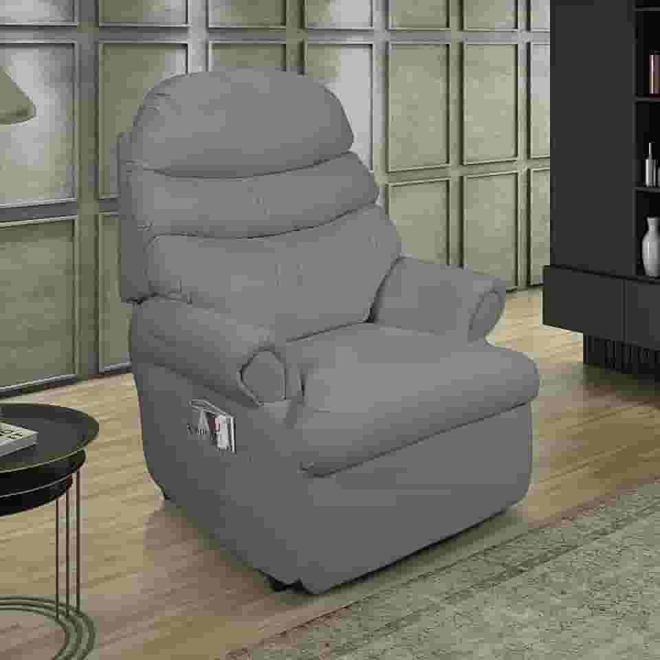 Poltrona do Papai Reclinável Cadeira Corano Soft Vovô (CINZA)