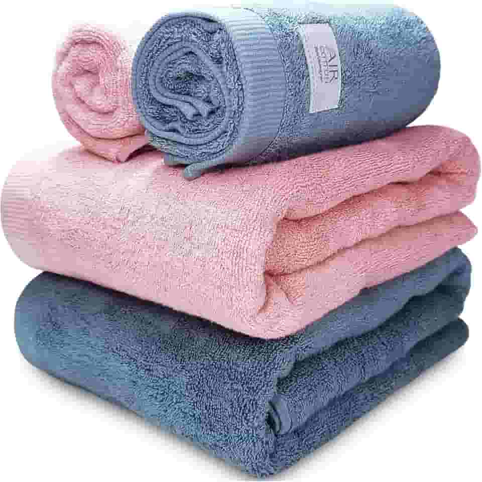 Jogo de Banho Gigante Banhão Buddemeyer Dual Air 100% Algodão 4 peças Toalha Alta Absorção Macia Grossa (Rosa Azul 1616/1948)