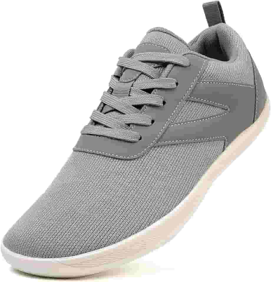 Tênis de caminhada masculino minimalista com bico largo, sola sem queda, sem cadarço, sem cadarço, para homens e mulheres