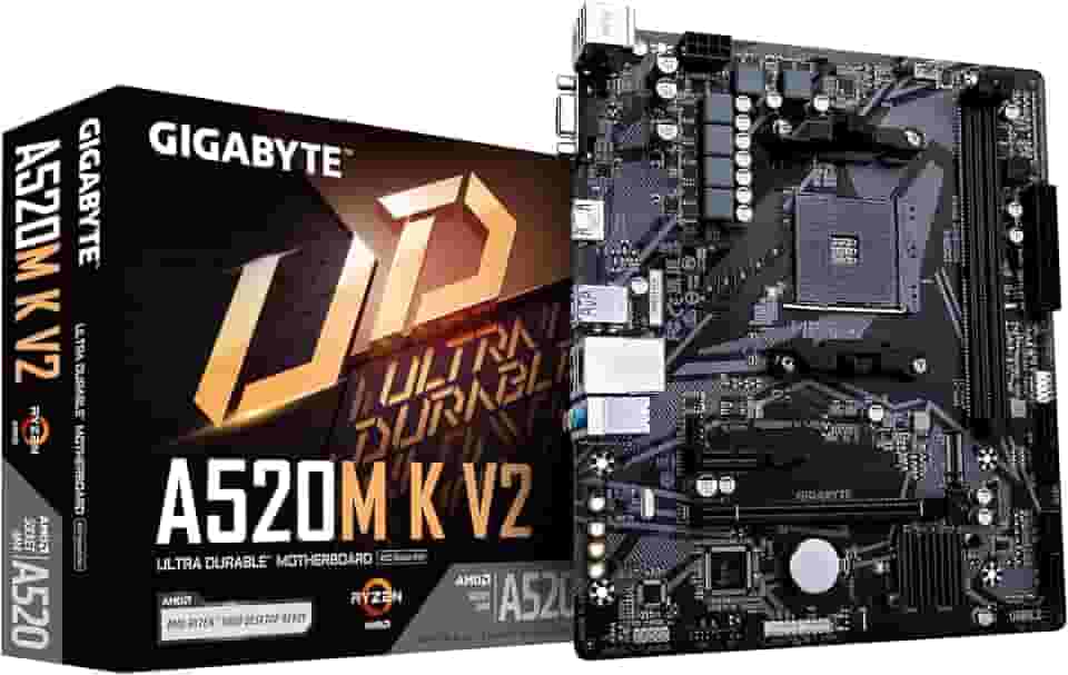 Placa Mãe Gigabyte A520M K V2 (AM4/2xDDR4/HDMI/D-Sub/M.2/USB 3.2)