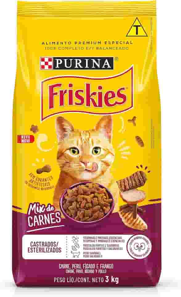 Purina Friskies Ração Gatos Castrados Friskies Mix De Carne 3Kg
