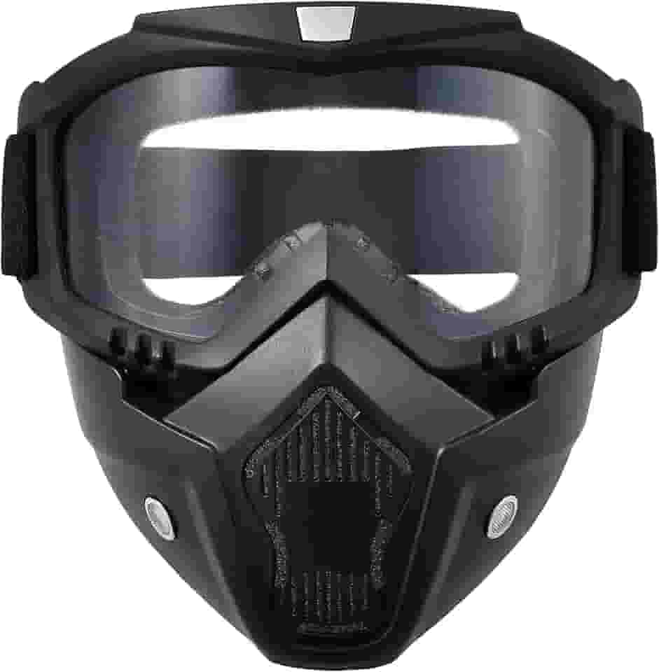 PLOOTA Máscara De Paintball, Capacete Motocicleta, Óculos Pilotagem Com Facial Removível, Filtro Bucal Quente À Prova Neblina Alça Ajustável Antiderrapante, Bala Vintage Para Luta Motocross