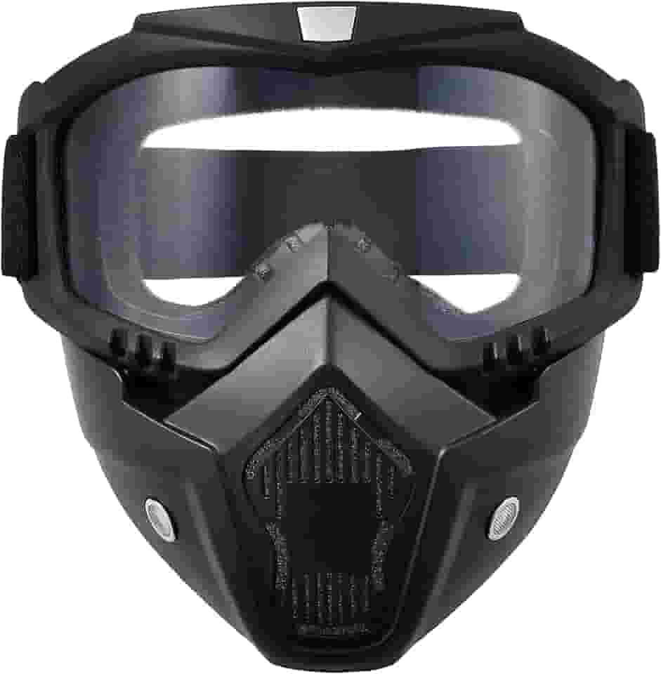 Máscara De Paintball, Capacete Motocicleta, Óculos Pilotagem Com Facial Removível, Filtro Bucal Quente À Prova Neblina Alça Ajustável Antiderrapante, Bala Vintage Para Luta Motocross