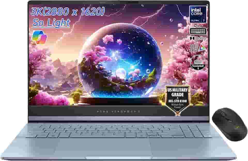 ASUS Vivobook S 39.6 cm 3K OLED 120Hz Copilot+ AI Laptop, Intel Core Ultra 7-155H Evo, Wi-Fi 6E, FHD Webcam, Thunderbolt 4, Win11, com mouse (16 GB RAM | SSD de 2 TB)