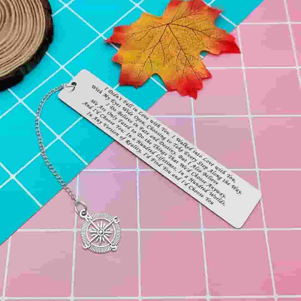 Presentes de relacionamento de longa distância da esposa Marcador de página de lembrança sentimental presentes para ele, marido, namorado, para meu amor, marido, aniversário de casamento, Natal