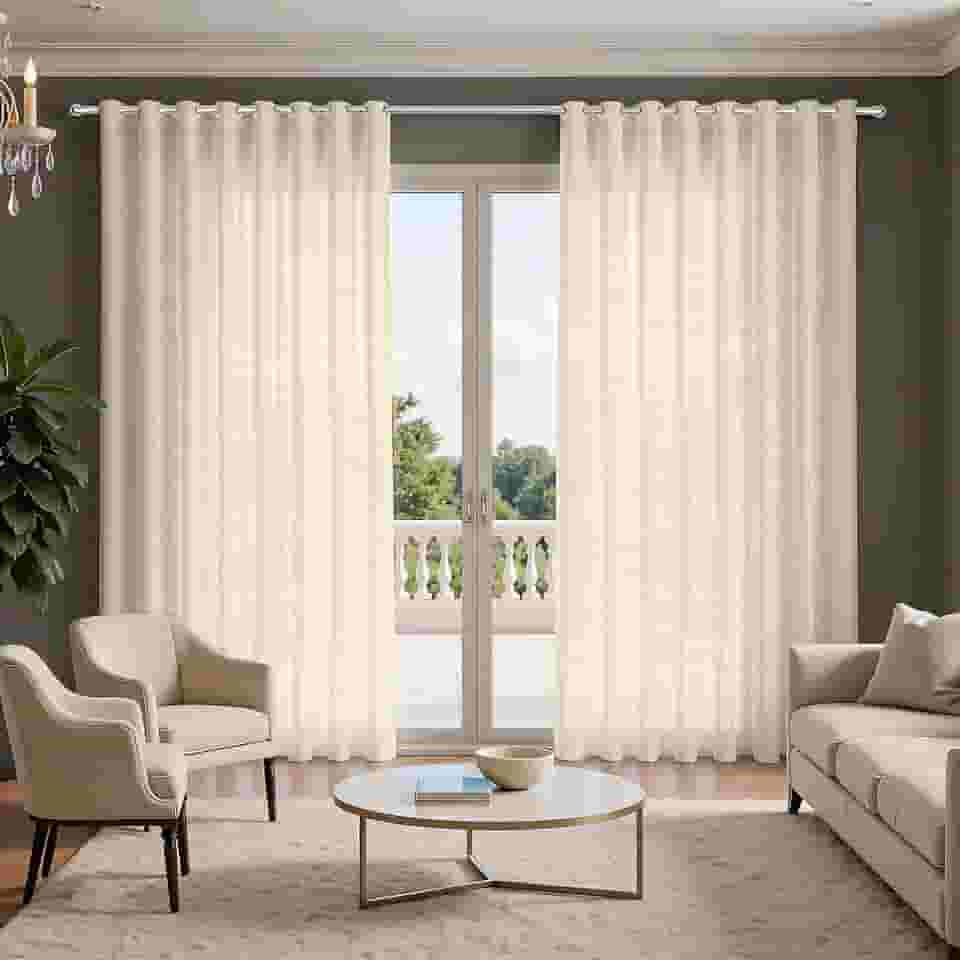 Cortina Gaze Linho Com Forro Microfibra 4,00x2,30 Para Varão (Bege)