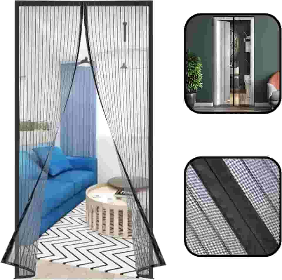 Tela Mosquiteira Magnética Porta 100x215cm Preto FortMesh