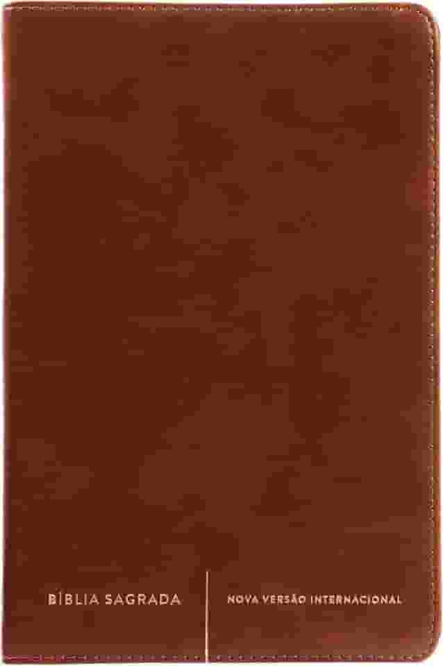 Bíblia Sagrada Slim NVI, Luxo, Capa Marrom, Couro-soft
