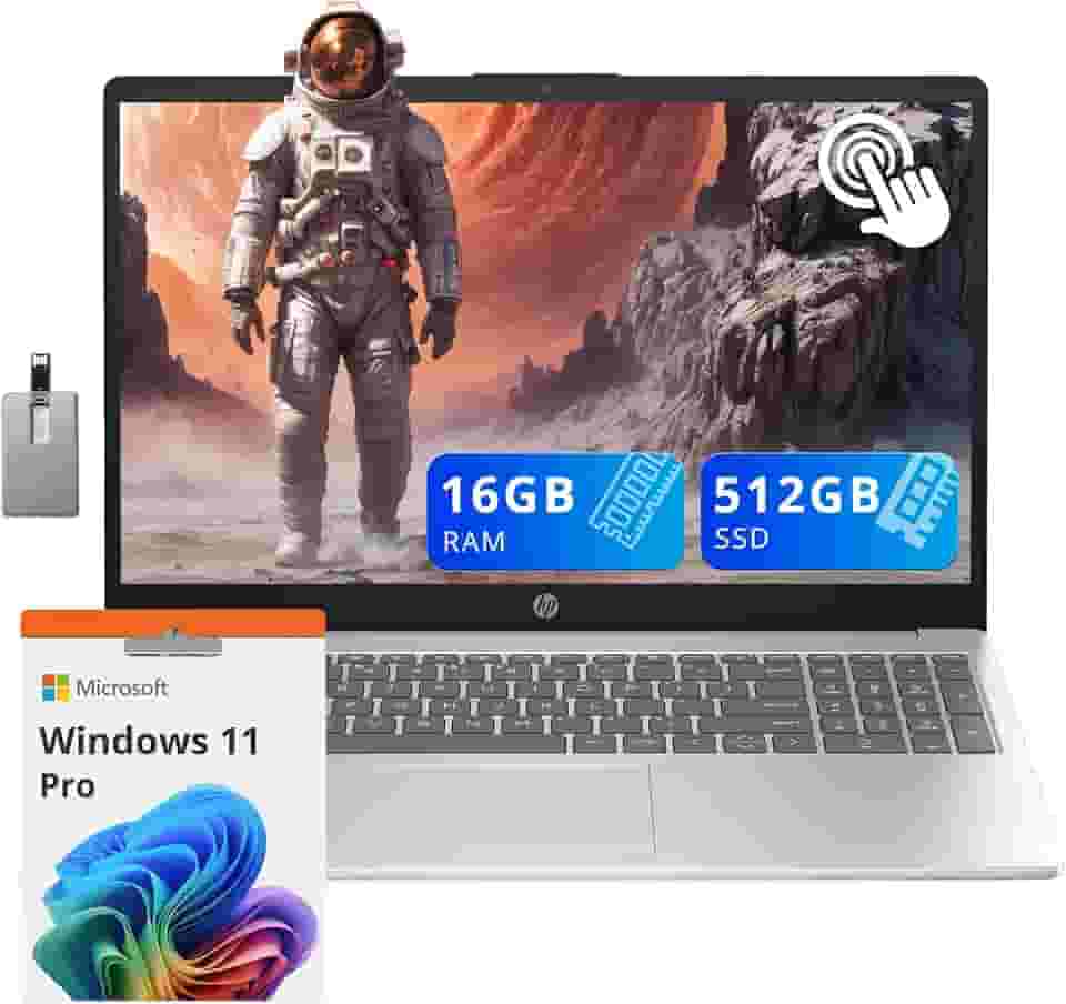 HP Notebook Empresarial Com Tela Sensível Ao Toque Hd De 15,6', Intel I3-1215U, 16 Gb Ram Ddr4, Ssd Pcie 512 Gb, Placa Vídeo Uhd, Teclado Numérico, Câmera 720P, Windows 11 Pro, Prata, Cartão Usb Hot