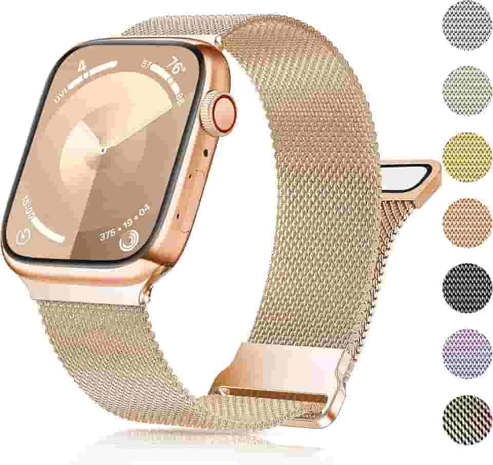 Compatível com 38 mm, 40 mm, 41 mm, 42 mm, 44 mm, 45 mm, 49 mm, malha de aço inoxidável para Ultra 2/Ultra Series 9/8/7/6/5/4/3/2/1/SE