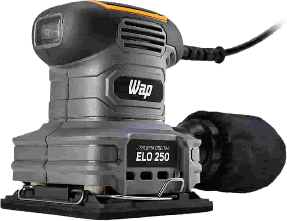 WAP Lixadeira Roto Orbital ELO 250 com Coletor de Pó Removível, Empunhadura e Base Emborrachada, 110 x 105mm 250W 220V