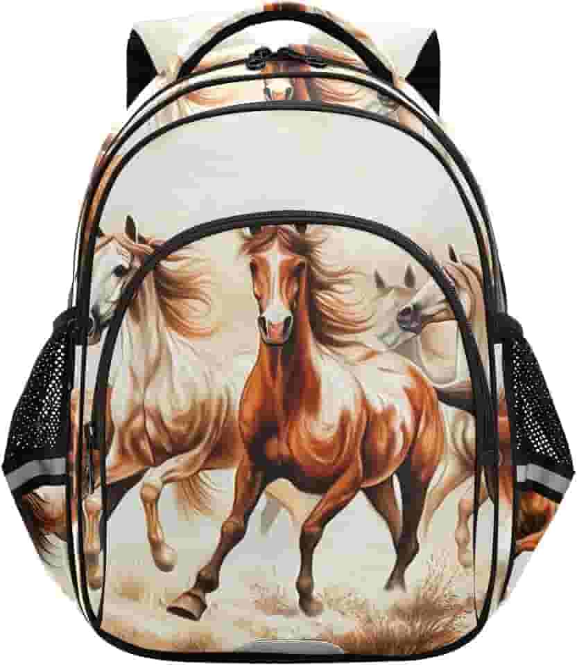 Mochila infantil infantil Horses Running Wind, leve, para escola primária, livro fofo, mochila infantil para meninos