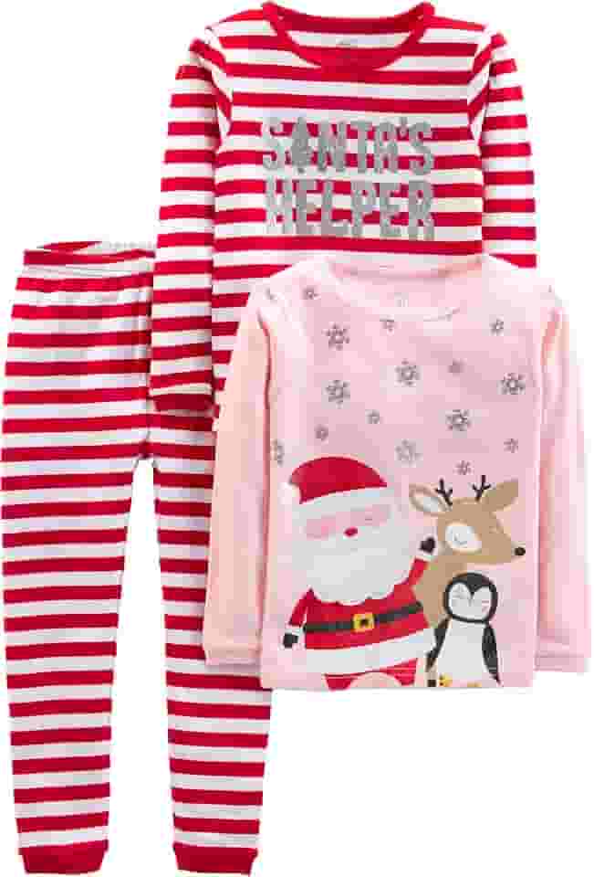 Simple Joys by Carter's Conjunto de pijama de algodão confortável de 3 peças para bebês