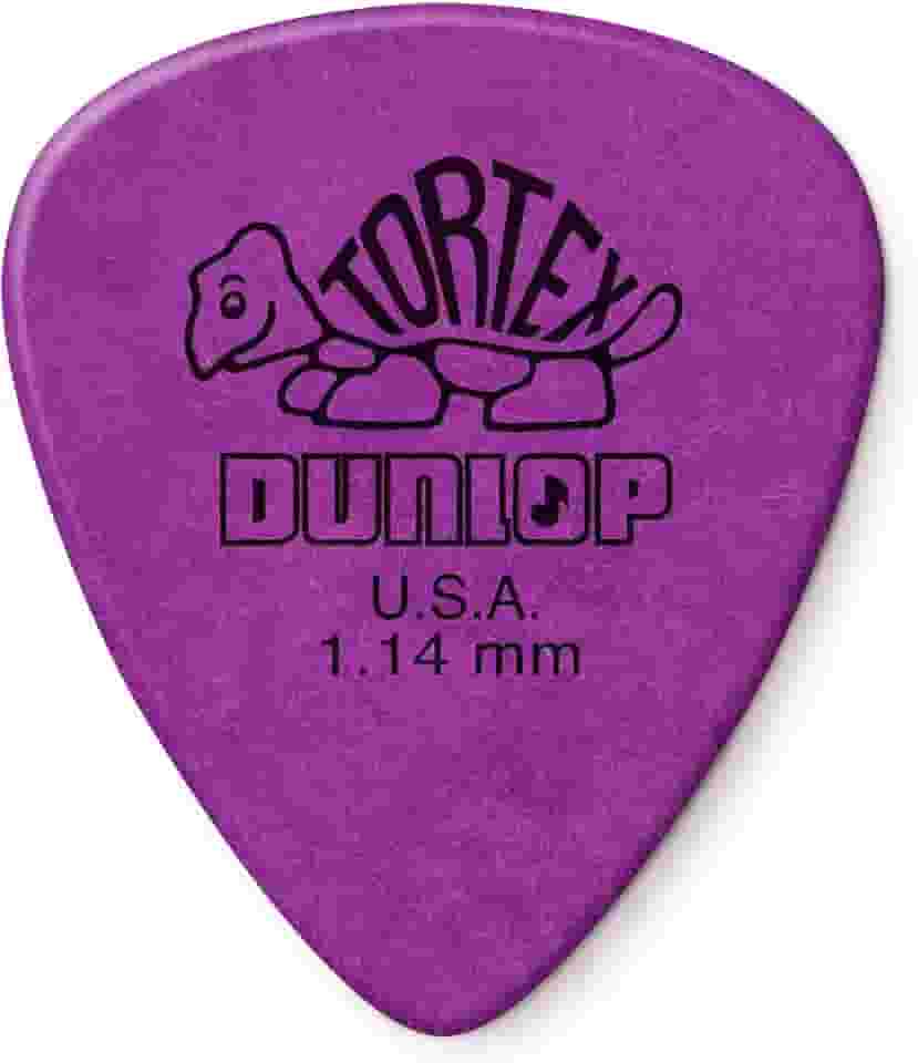 Palheta de guitarra Dunlop Tortex Standard – de 1,14 mm, roxo, pacote com 12