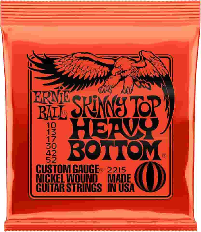 Cordas para guitarra Ernie Ball Skinny Top Heavy Bottom Slinky Nickel Wound, calibre 10-52
