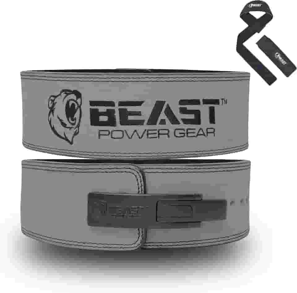 Beast Power Gear Cinto de levantamento de peso com fivela de alavanca de 10 mm, 13 mm de espessura e alça livre de 10 cm de largura - suporte avançado para levantamento de peso, levantamento de peso,