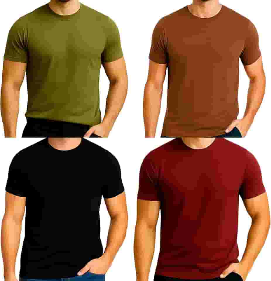 Kit C4 Camiseta Modal T-shirt Premium Masculina Cores Aleatórias Modella