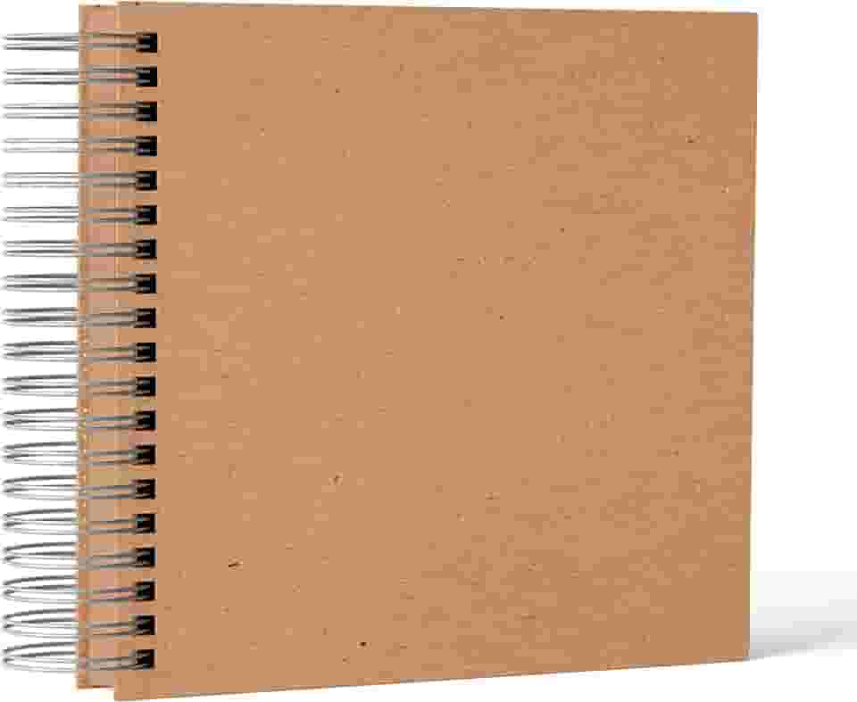 Caderno Scrapbook - Kraft - 20 Folhas - 20x20cm - Bege - Sem Pauta - Folhas Grossas - Album de Fotos - Album de fotos artesanal - Scrapbook colagem de fotos - scrapbook para presente