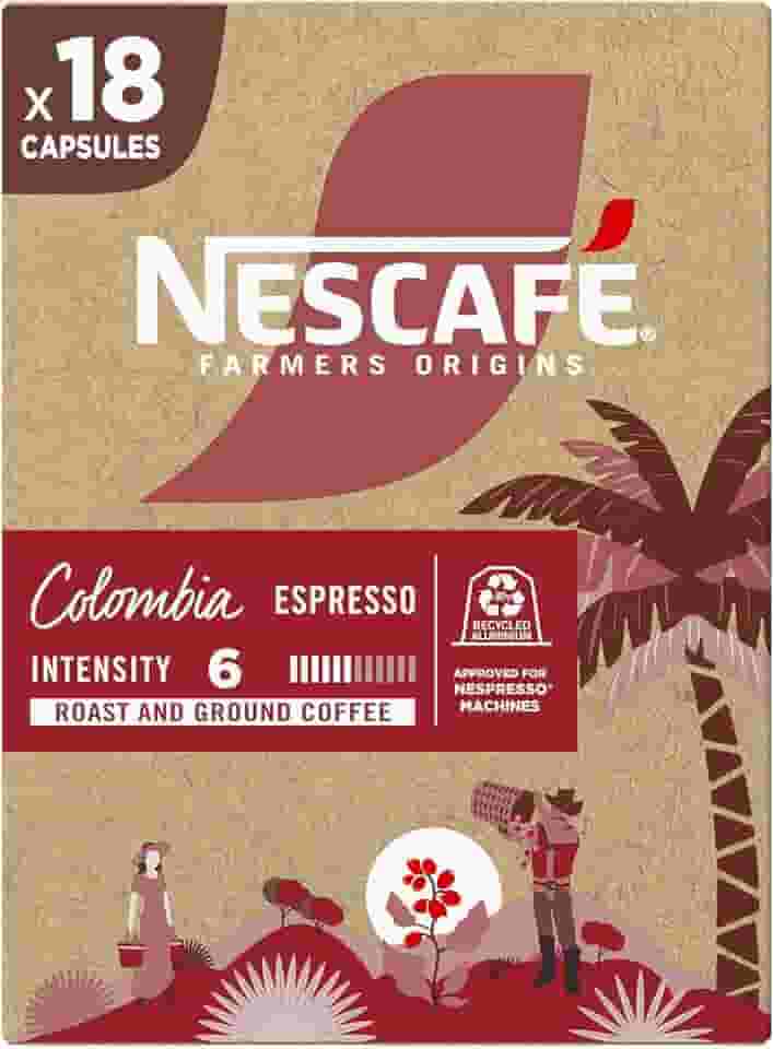 Café em Cápsula Nescafé Farmers Origins Colombia - compatível máquina Nespresso, 18 cápsulas 44g