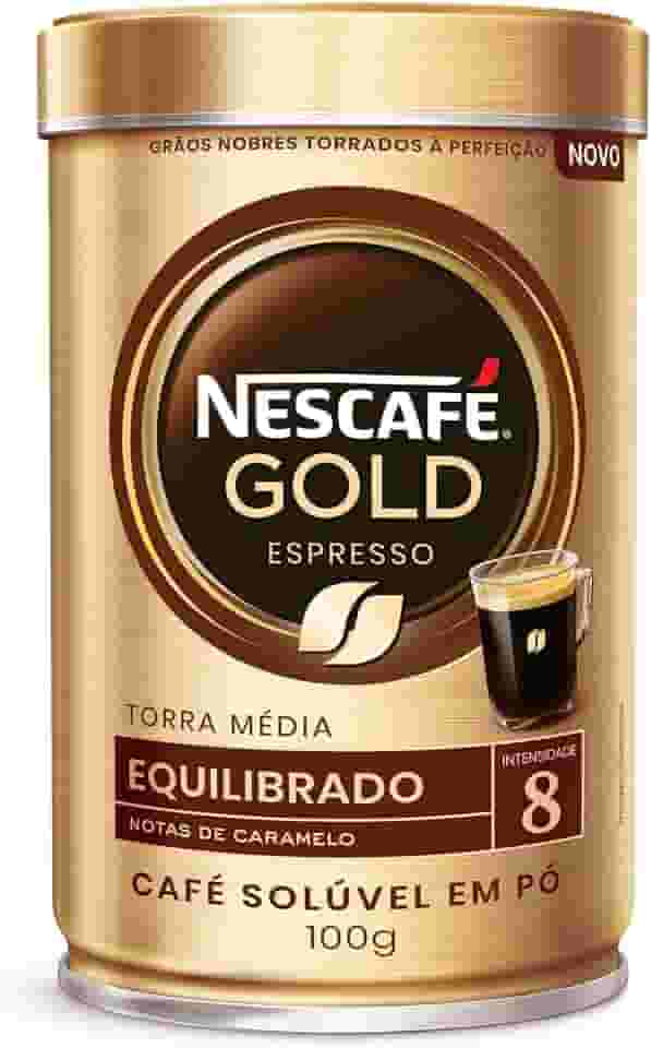 Nescafé Gold Espresso, Equilibrado 8, Café Solúvel em Pó, 100g
