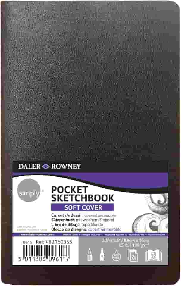 DALER ROWNEY Simply Sketchbook, Papel para Desenho em Caderneta, Tamanho 14x8,9cm, Capa Flexível