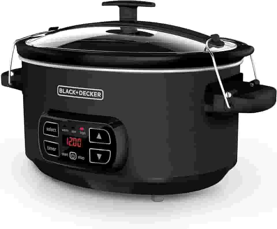 BLACK+DECKER 7-Quart Digital Slow Cooker with Chalkboard Surface, Slate, SCD4007