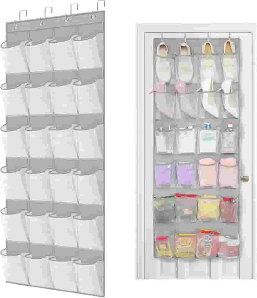Sapateira de Porta, Sapateira Organizadora de Porta, Organizador de Sapatos, Transparente Pendurável, Sapateira Vertical (Cinza Claro)