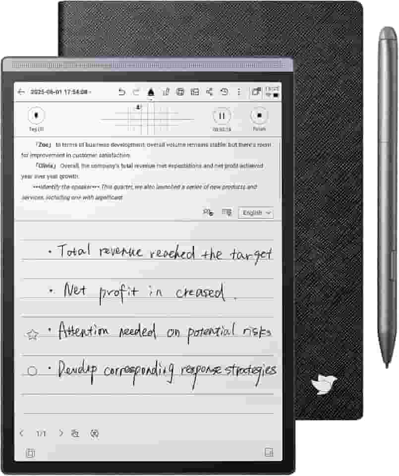 Pacote AINOTE Air 2, tablet de tinta AI E de 20,8 cm, tablet inteligente para anotações de papel com caneta e luz ajustável, transcrição multilíngue alimentada por ChatGPT, gerenciamento de agenda de