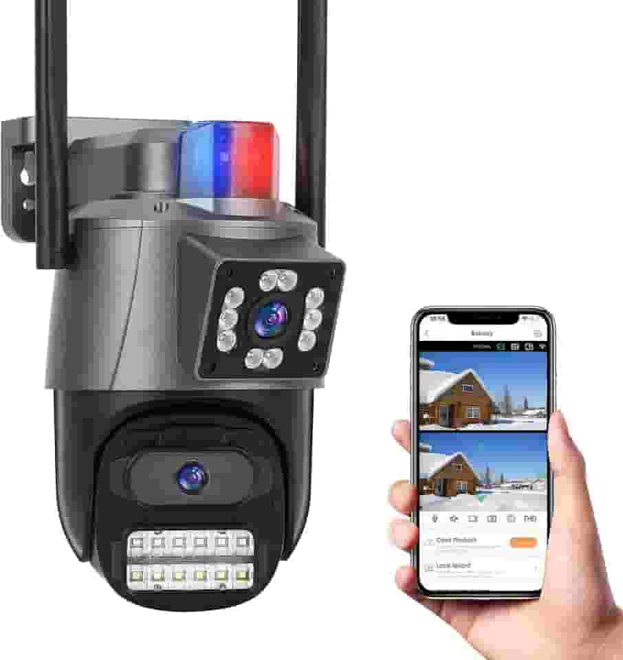 Câmera de Segurança, Wifi 1080p 360° Full Hd Ip Prova D'áGua Infravermelho Ao Ar Livre Hd VisãO Noturna Pode DiáLogo HC0T257