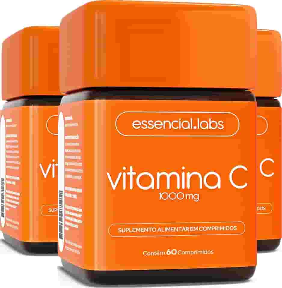 03 POTES DA VITAMINA C 1000mg - FÓRMULA 100% PURA E CONCENTRADA - 180 DOSES