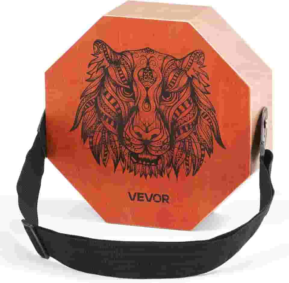 VEVOR Caixa de tambor cajon exclusivo, com cordas internas de guitarra, caixa de percussão de madeira portátil, instrumento musical de tambor de madeira de bétula com alça ajustável, para iniciantes e