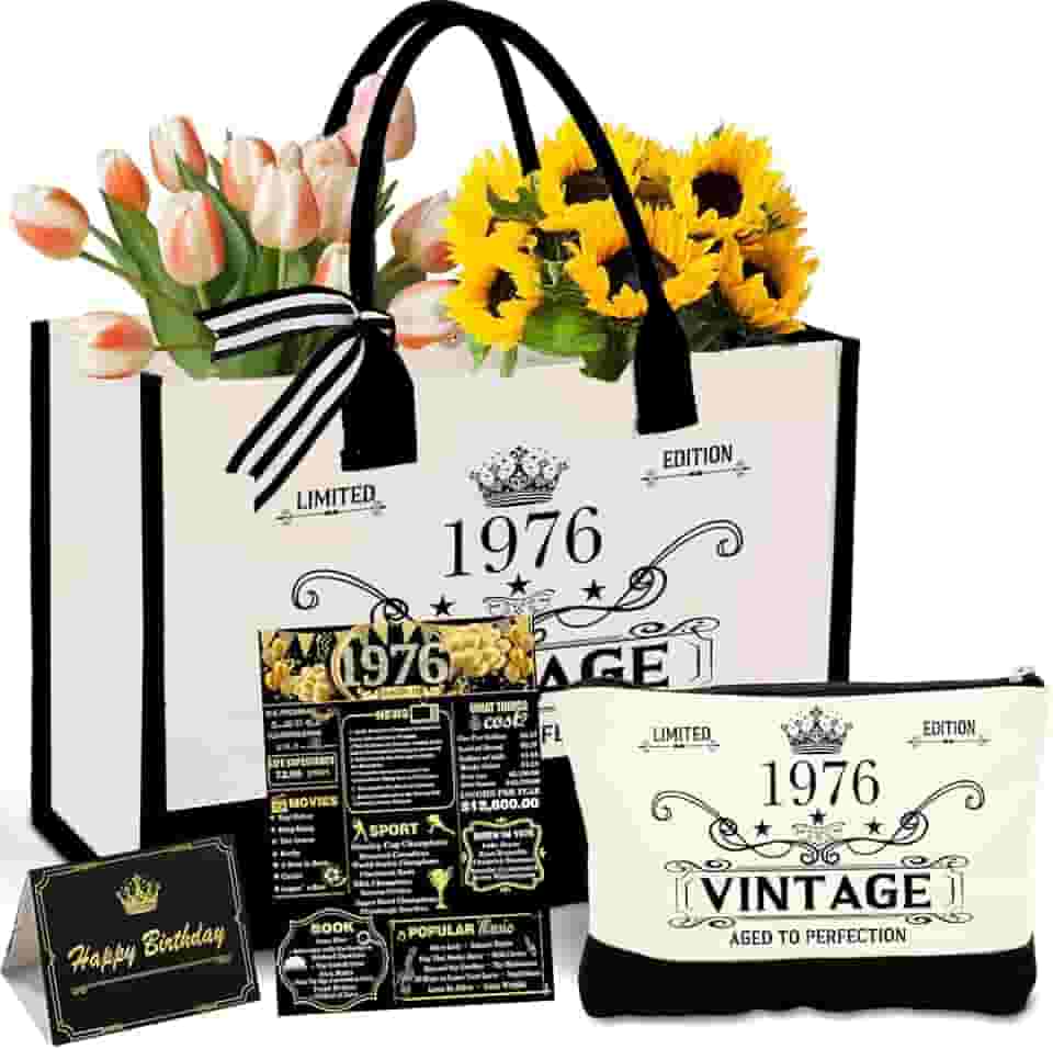 Presente de aniversário para mulheres sacola de lona personalizada 50 60 70 anos presentes para mulheres