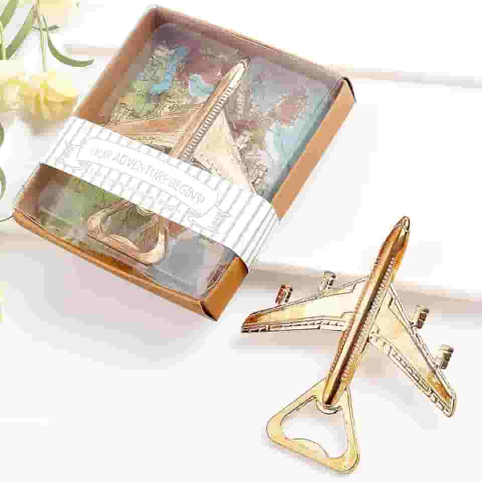 Abridor de garrafas de avião – Presentes de aviação para piloto – Decoração de avião – Presente para veteranos – Abridor de garrafas de cerveja de avião em caixa de presente – Presente perfeito para viagem (avião)