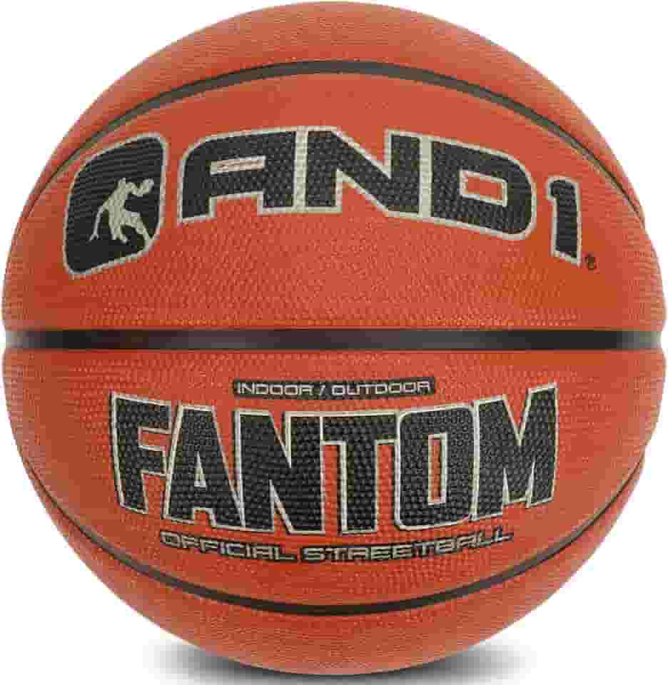AND1 Fantom Rubber Basketball: Regulamento oficial tamanho 7 (75 cm) Basquete de borracha - Construção de canal profundo, feito para jogos de basquete internos e externos