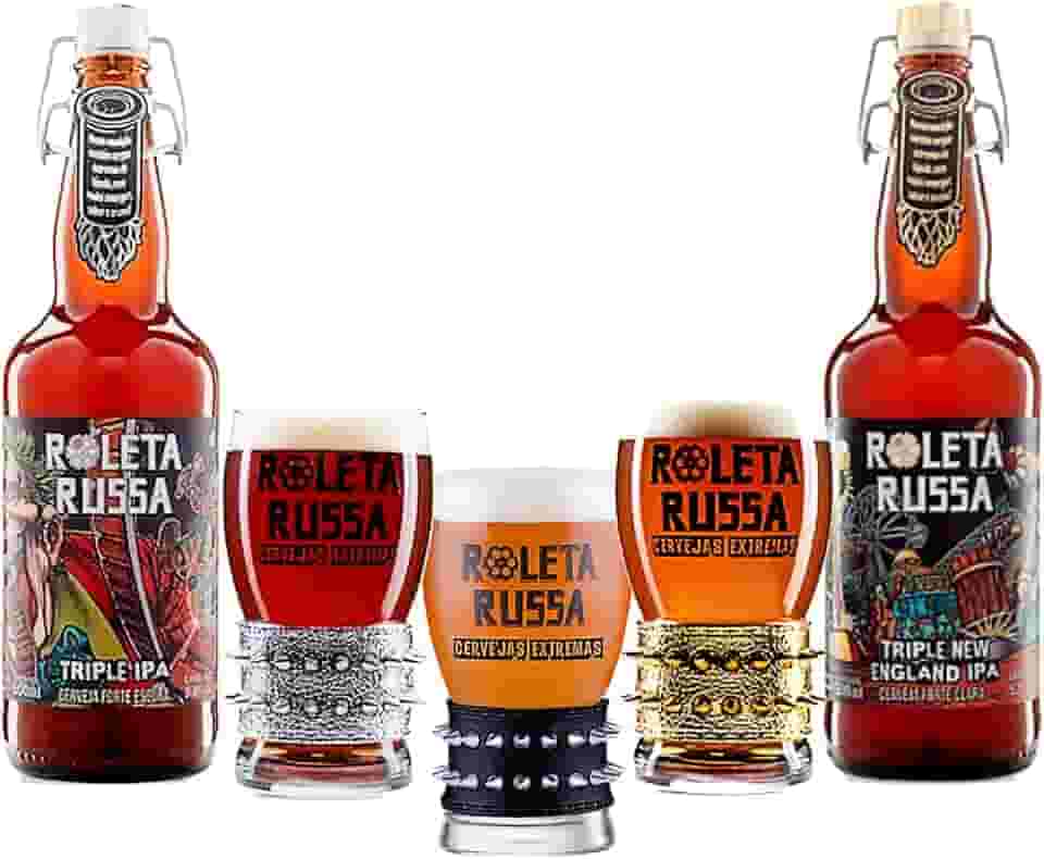 Kit Presente 2 Cervejas Roleta Russa Triple IPA + 1 Copo Cerveja a sua Escolha