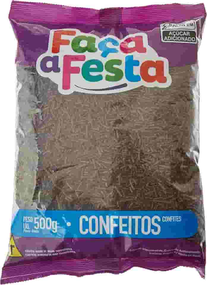 Faça a Festa – Granulado Escuro 500g | Crocante e Sabor Chocolate | Ideal para Decoração e Cobertura de Doces, Bolos e Sobremesas