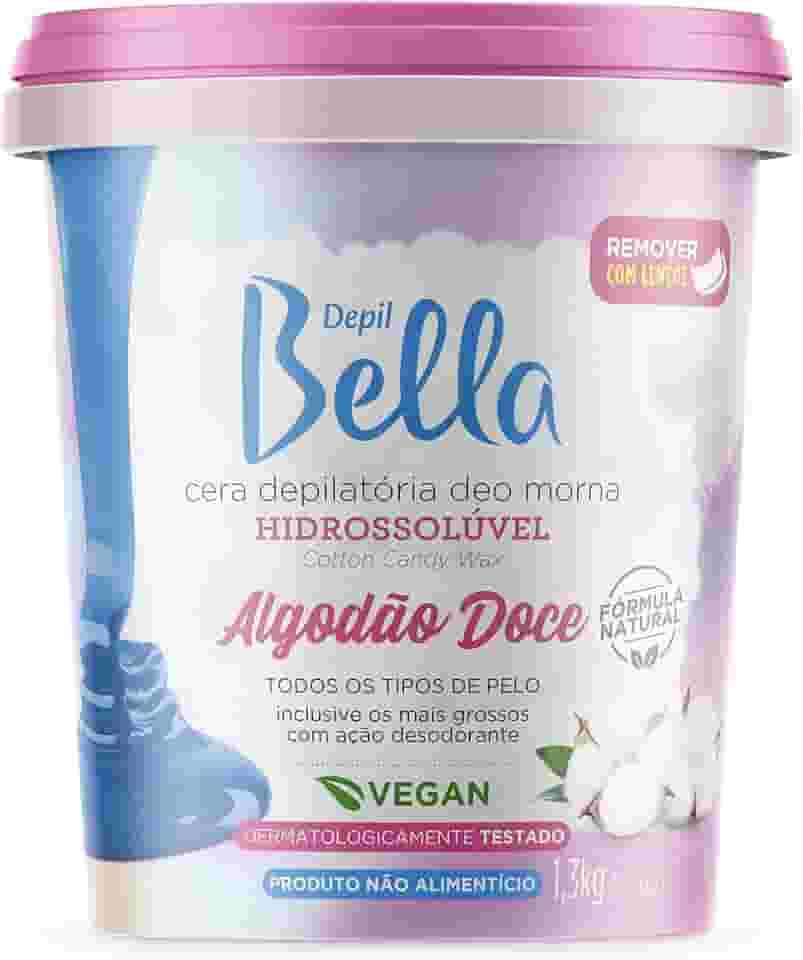 Depil Bella - Cera Depilatória Hidrossolúvel Morna Deo Algodão Doce 1300g