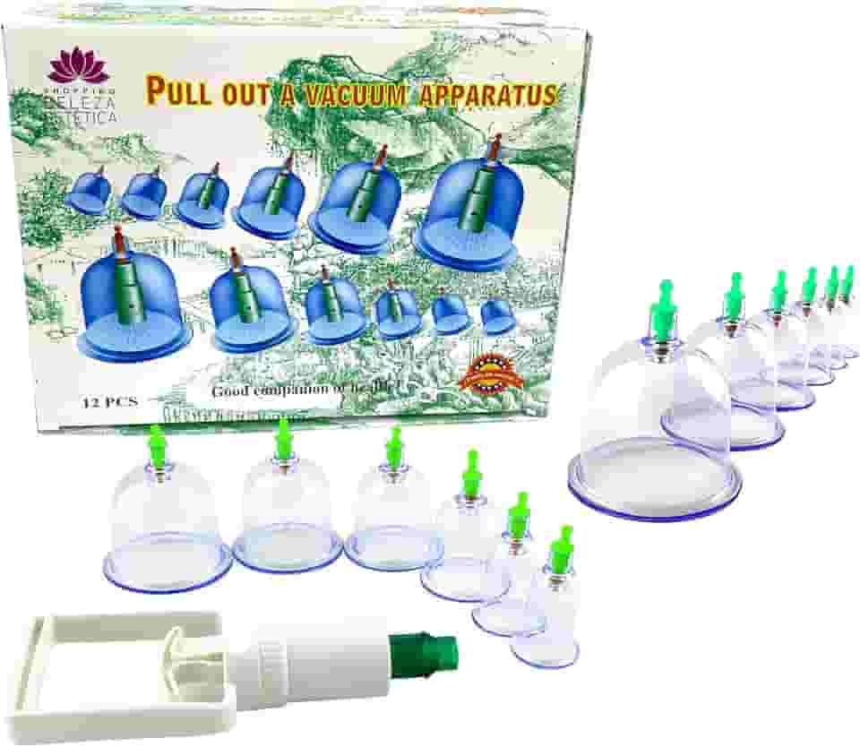 Kit 12 Ventosas Corporal Terapeuticas Ventosaterapia Copos Massoterapia Cupping Acupuntura Sucção