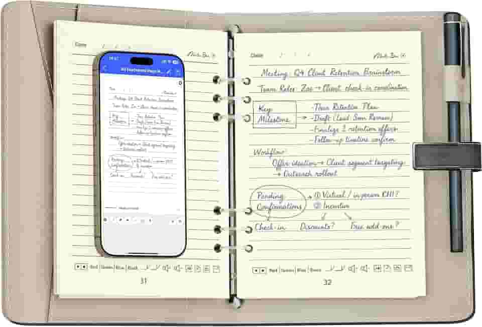 Caneta de sincronização inteligente para anotações, caderno digital com caneta, permite caligrafia sincronizada, ocr para texto, armazenamento offline, gravação de áudio e compartilhamento de