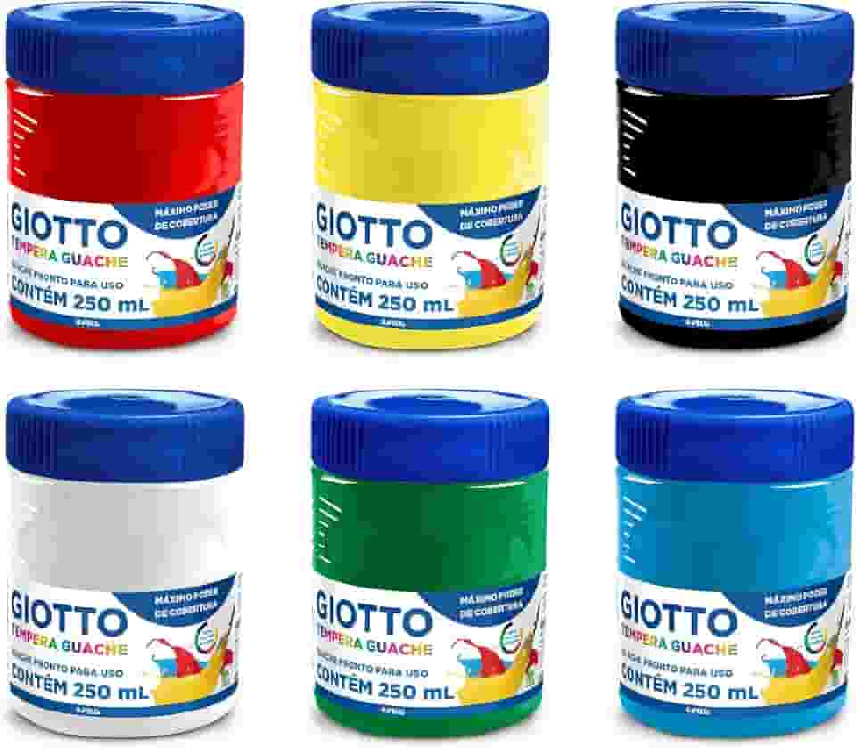 GIOTTO Tinta Tempera Guache 250ml, 014000, Kit com 6 Cores