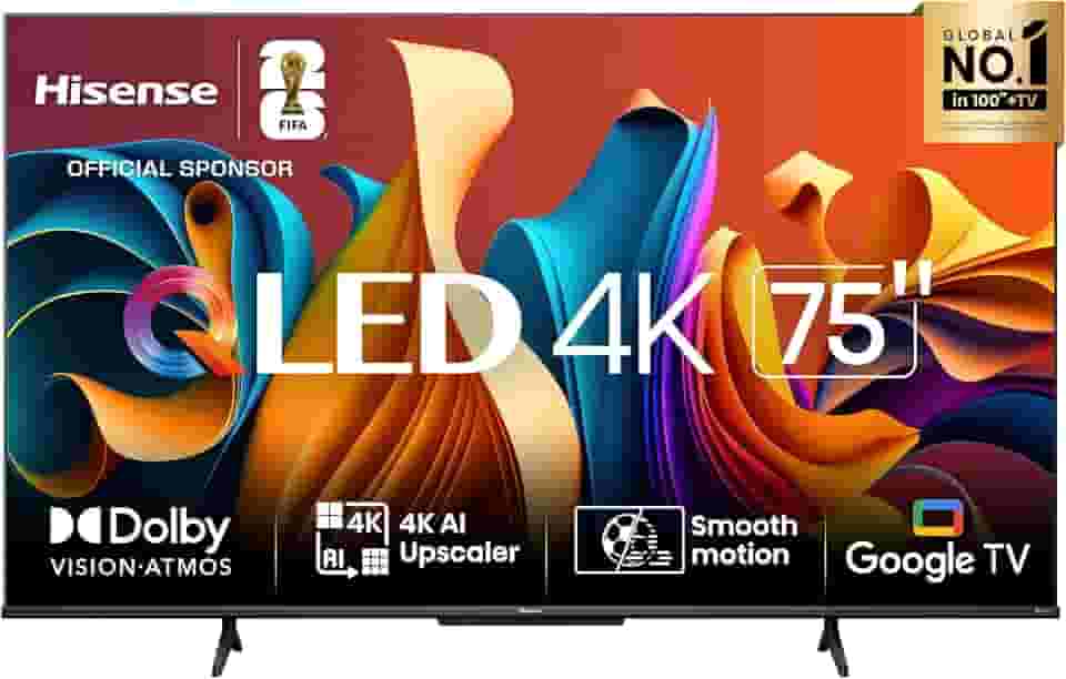 Hisense Smart TV UHD 4K QLED 75' Polegadas 75Q6N Google TV com HDR10+, Dolby Atmos, Modo Esporte, Modo Jogo Plus e Compatível com Alexa