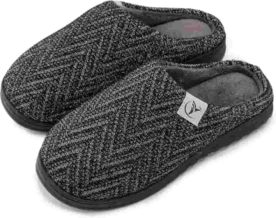 Chinelos masculinos de espuma viscoelástica com forro de malha antiderrapante para uso interno e externo