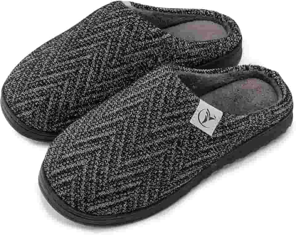 Chinelos masculinos de espuma viscoelástica com forro de malha antiderrapante para uso interno e externo