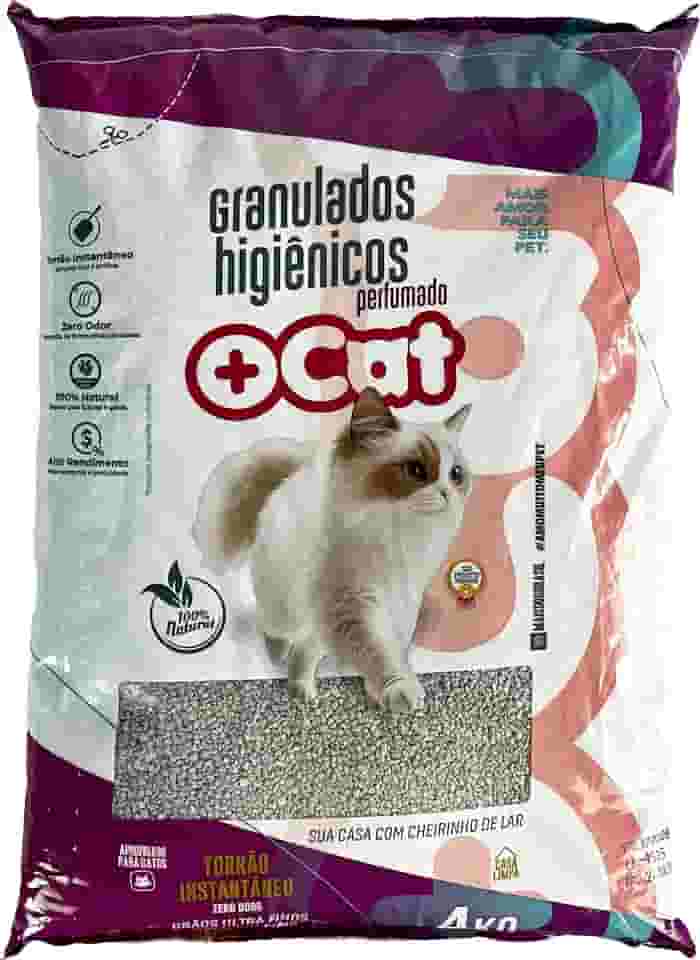 Areia Sanitária Bentonita Mais Cat 4kg, Granulado Higiênico Premium para Gatos 100% Natural (1, Perfumada)