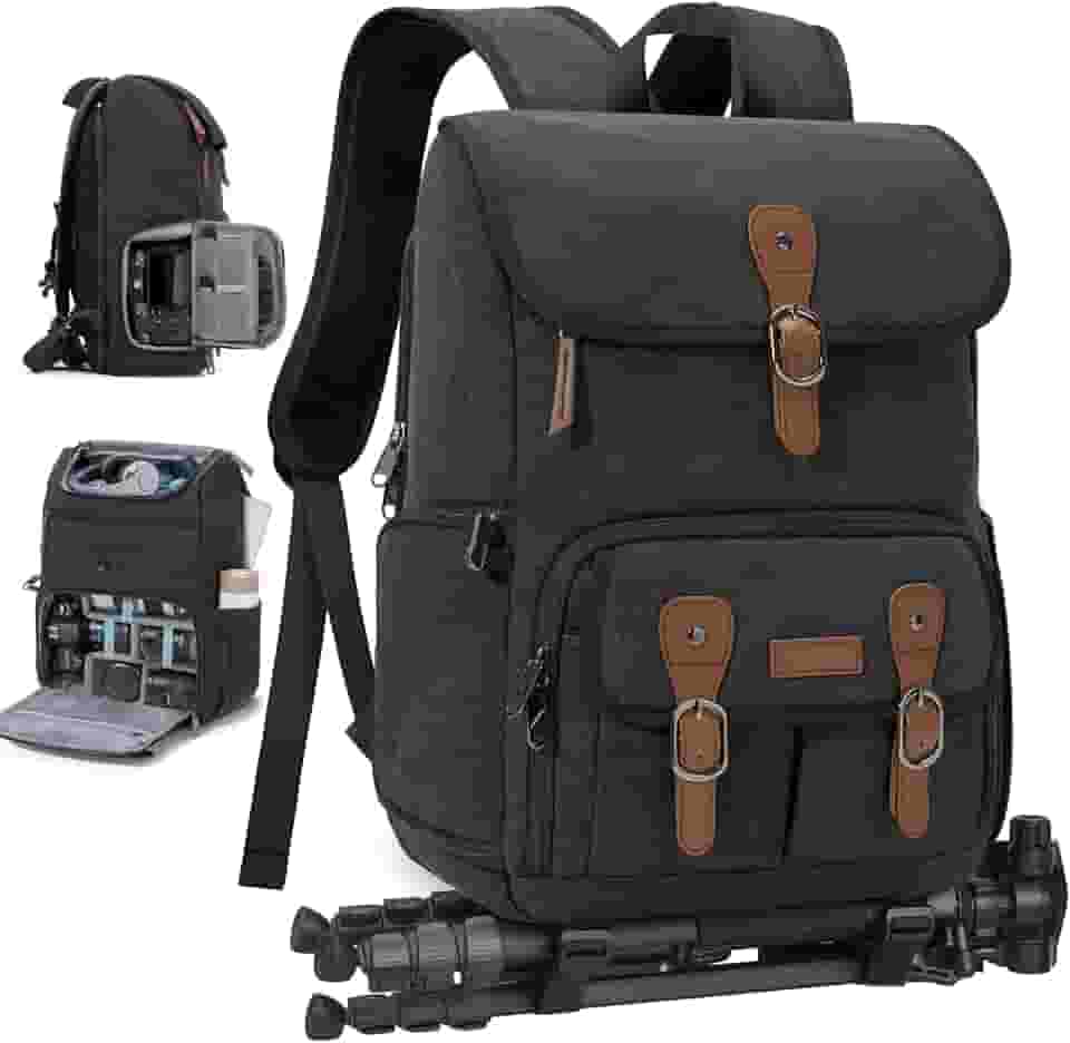 RAINSMORE Mochila para câmera DSLR/SLR Bolsa para câmera profissional de fotógrafos