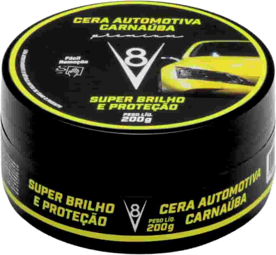 Cera Automotiva Pastosa, V8, 200 g, Preto