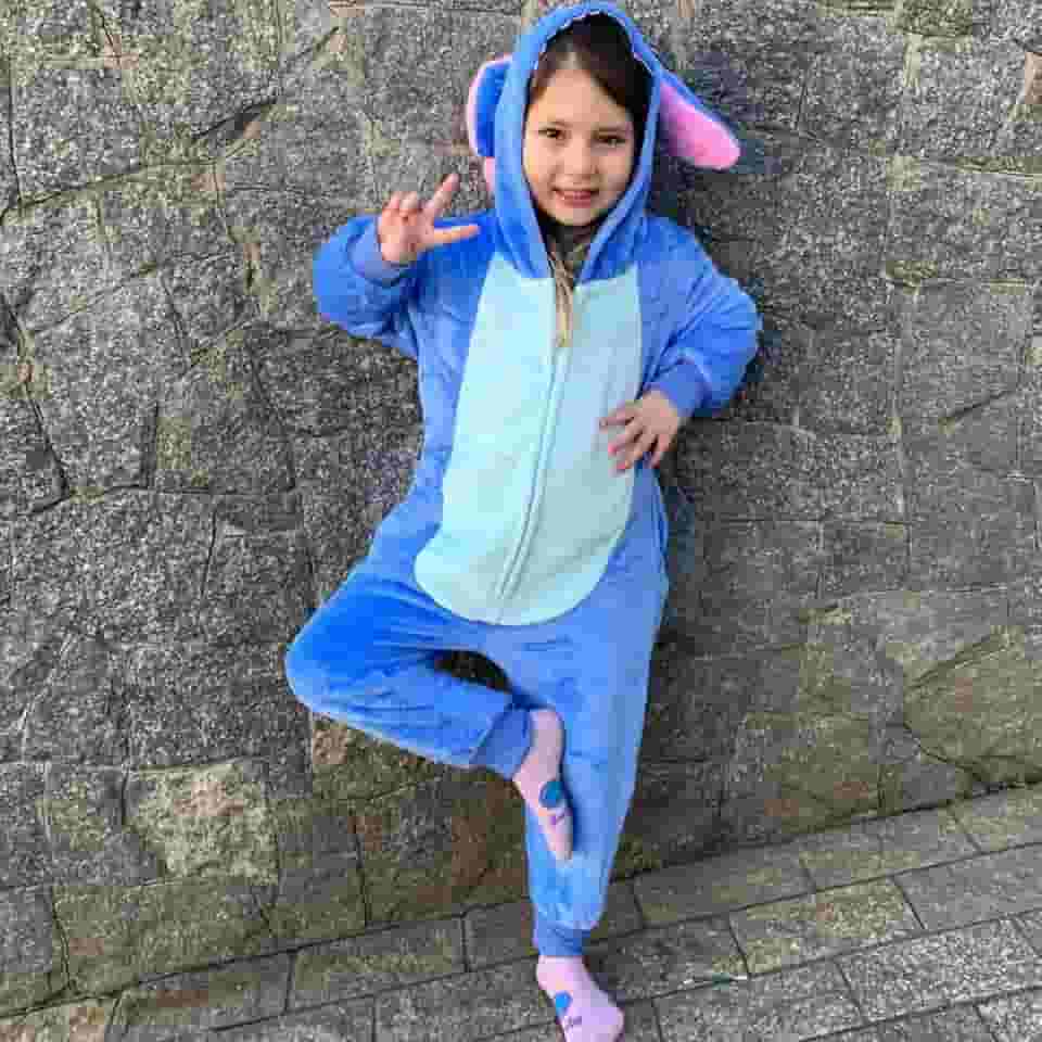 Pijama Pelúcia Stitch Kigurumi Infantil - Original Disney